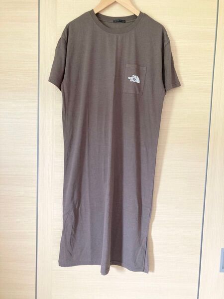 新品 レディース Tシャツワンピース ブラウン ロゴ ワンピース L