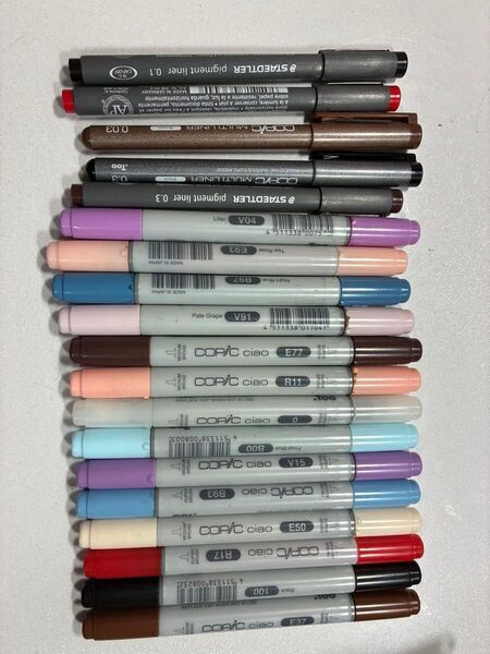 Copic ciao マーカーセットとStaedtlerペン コピック COPIC チャオ コピックチャオ イラストマーカー