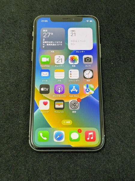 iPhone X 64GB silver simフリー 美品 判定◯