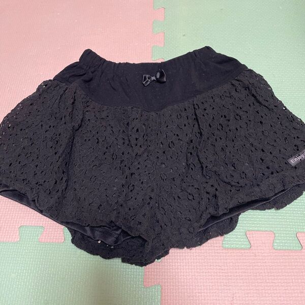 女児 ショートパンツ キュロット 黒 130