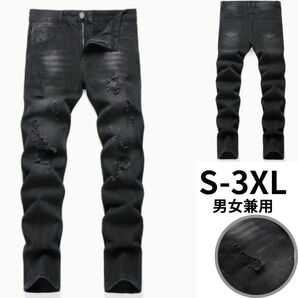 ダメージジーンズ パンツメンズ US UKドリル 黒AMIRI mnml S M L Xl 2XL 3XL パンツ