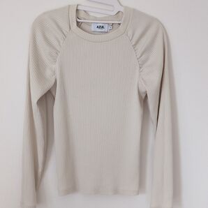 AZUL リブ長袖Tシャツ 白 Mサイズ