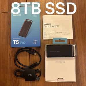 美品・高速大容量 外付けSSD Samsung T5 EVO 8TB USB 3.2 Gen 1 MU-PH8T0S