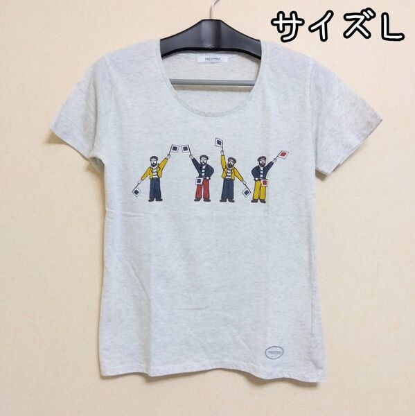 フレディーマック 半袖 Tシャツ 手旗信号柄 L ライトグレー
