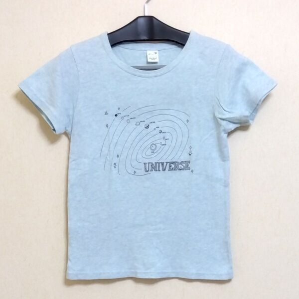 ブルーブルーエ 半袖Tシャツ プラネット 水色 レディースS キッズ140