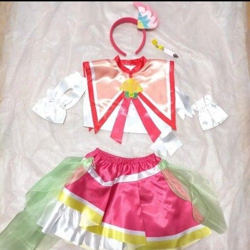 トロピカルージュプリキュア キュアフラミンゴ 変身プリチューム カチューシャ イヤリング アームカバー コスチューム