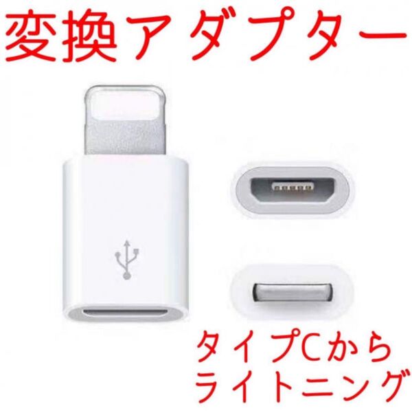 2個 タイプ ライトニング 変換 白 アダプター type iPhone 充電 Lightning マイクロ ホワイト Micr