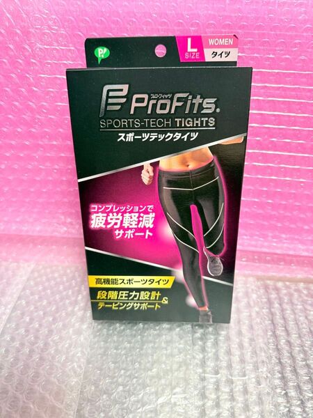 ピップ プロフィッツ スポーツテック タイツ Lサイズ ピンク 女性 箱は開封して畳みます 新品未開封