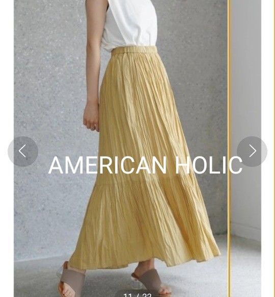 AMERICAN HOLIC アメリカンホリック丈違いクリンクルフラウンススカート