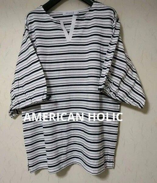 AMERICAN HOLIC アメリカンホリック袖ドロストカットプルオーバー