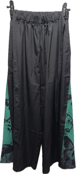 NIER CLOTHING ワイドパンツ ワイドシルエット 袴風 和風 黒 緑 ブラック グリーン 蝶 バタフライ 未使用