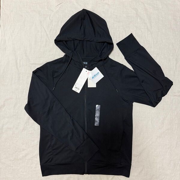 ユニクロ UNIQLO エアリズムUVカットメッシュパーカ(長袖)09Black レディース Mサイズ パーカー