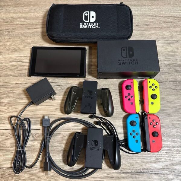 Nintendo Switch 本体 ネオンブルー ネオンレッド ジョイコン Joy-Con4本など、追加オプション品多数!