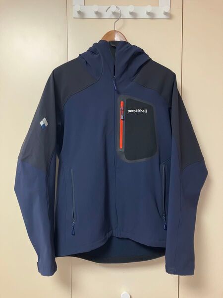 モンベル mont-bell ロッシュパーカ 紺M montbell ソフトシェルジャケット