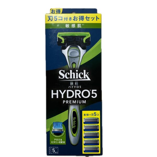☆新品☆Schick ハイドロ5プレミアム 敏感肌 コンボパック ホルダー 刃付き 替刃4コ