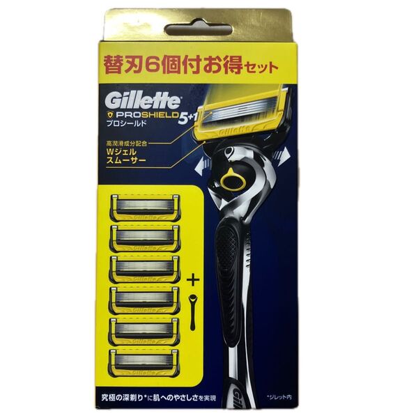 ☆新品☆Gillette プロシールド カミソリ 本体 1コ 替刃 6コ付 うち1コは本体に装着済