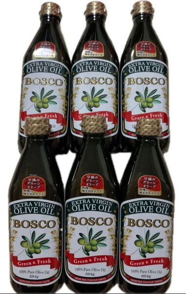 ☆新品☆ BOSCO ボスコ エキストラバージン オリーブオイル 日清オイリオ 684g 6本 大容量