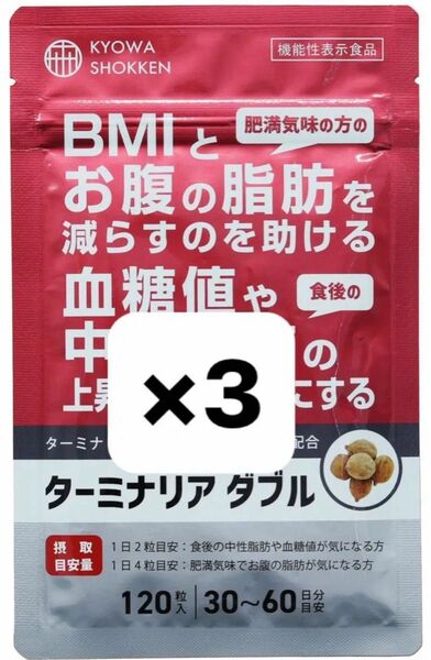 【新品未開封】ターミナリア ダブル 協和食研 120粒入×3袋KYOWA SHOKKEN 賞味期限 : 2026年10月