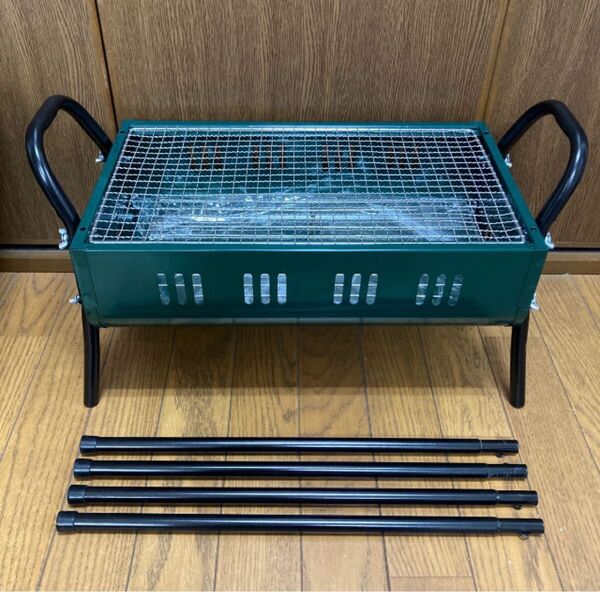 未使用★キャプテンスタッグ M-6377 NEW スパイヤー ツーウェイ バーベキューコンロ420×250mm BBQ グリル