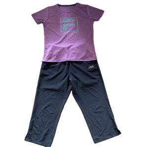 FILA トレーニングウェア セットアップ パープル 墨黒