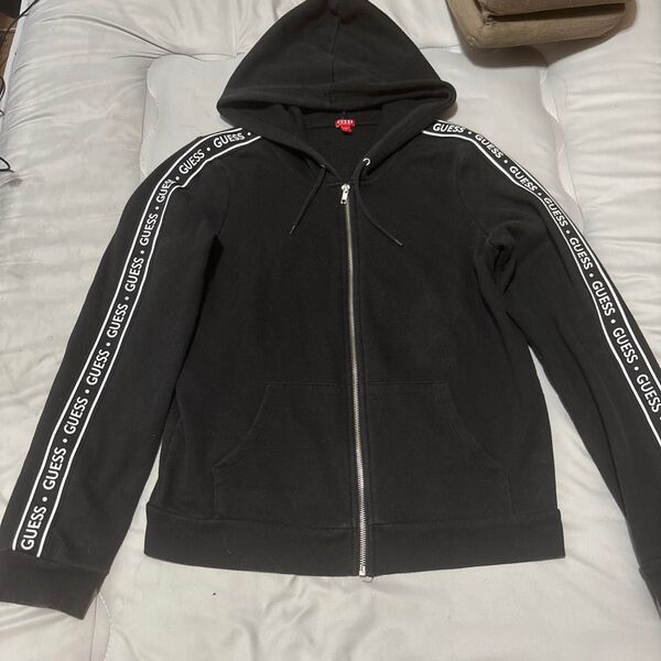 GUESS ジップアップパーカー 黒 Lサイズ