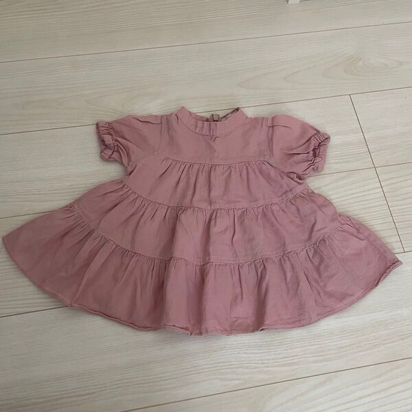 branshes 90 ピンク チュニック 半袖ワンピース ワンピース 子供服 ベビー服 女の子