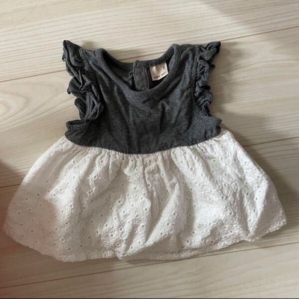petit main フリル付きトップス 90サイズ キッズ カットソー トップス 半袖 チュニック 半袖Tシャツ