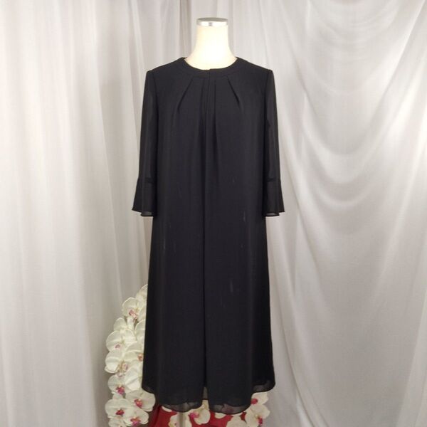 【美品】7号 東京ソワール 手洗い可能 真夏 礼服 シースルー ガウンワンピース