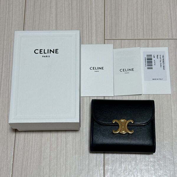 CELINE セリーヌ トリオンフ スモールウォレット ブラック