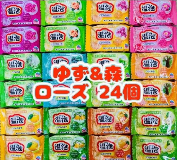 入浴剤 温泡 アース製薬 透明湯 ゆず 森 ローズ新商品 12種類24個
