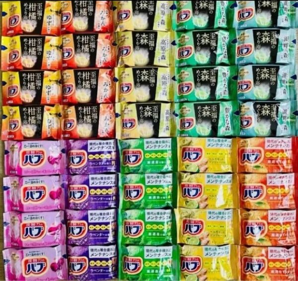 ③バブ kao 入浴剤 至福のめぐり浴 10種類40個 数量限定 定番 薬用入浴剤 透明湯 花王