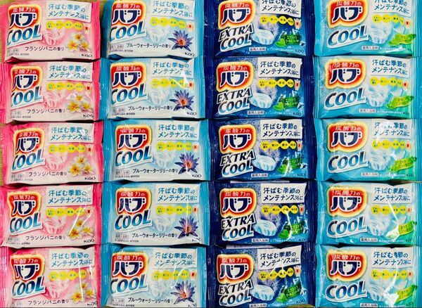 ③バブばかり cool 入浴剤 花王 kao バブ 4種類20個 色付き透明湯