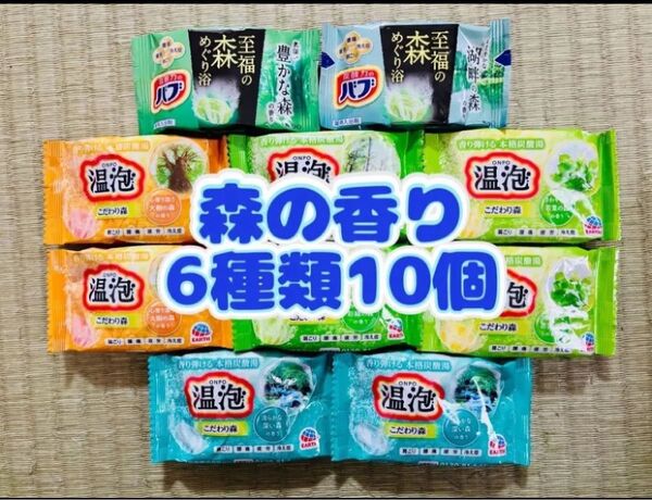 入浴剤 花王バブ kao 森 6種類10個 色付き透明湯 温泡 アース製薬 至福の森めぐり浴