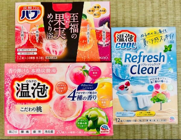 入浴剤 花王バブ 至福の果実 温泡 cool 桃12種類24個