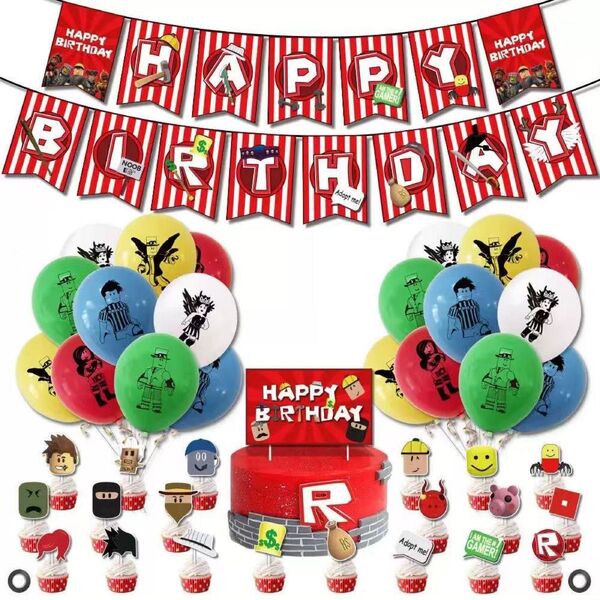 Blippiお誕生日風船バルーン+ガーランドトッパーカップトッパーブリッピー