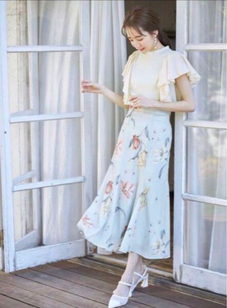 フラワープリントマーメイドスカート トッコクローゼット