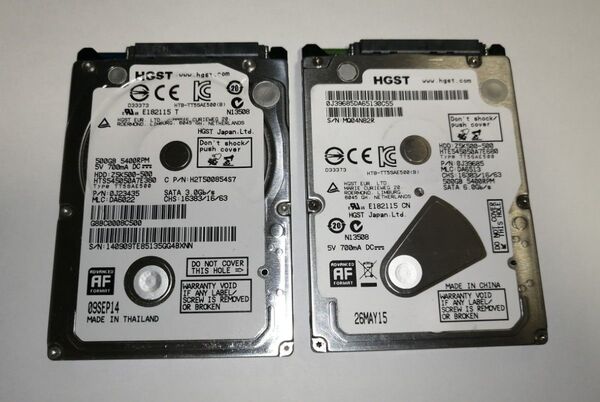 HDD 500GB 2.5インチ 2個セット