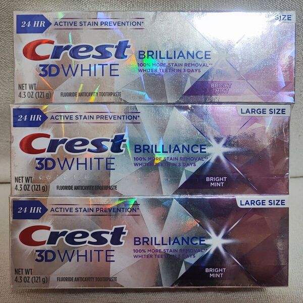 米国正規品 最新Crest 3D White 歯磨き粉 121g 3本セット BRIGHT MINT ブライトミント