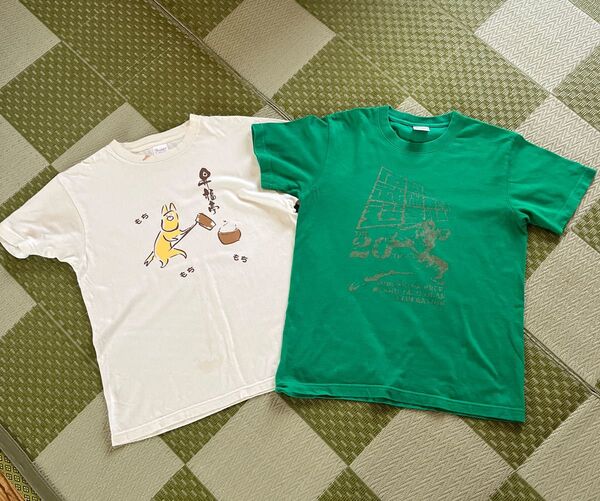 Tシャツ オリジナル オフホワイト グリーン 2枚