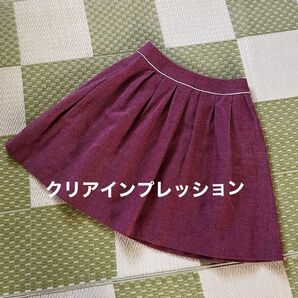 クリアインプッション ボルドー ひざ丈 フレアスカート