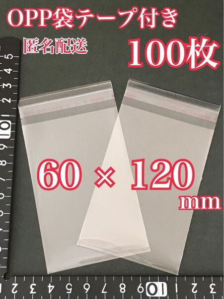 OPP袋テープ付き 60×120mm 100枚