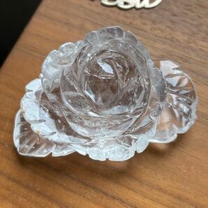 天然石 ブラジル産天然水晶 薔薇の置物305g