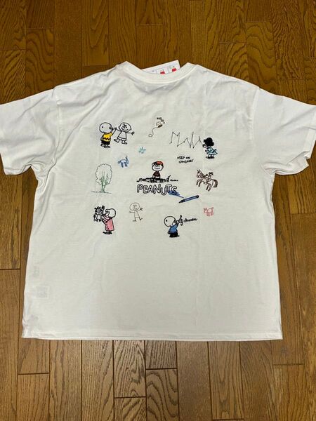 スヌーピー Tシャツ ピーナッツ 刺繍半袖Tシャツ