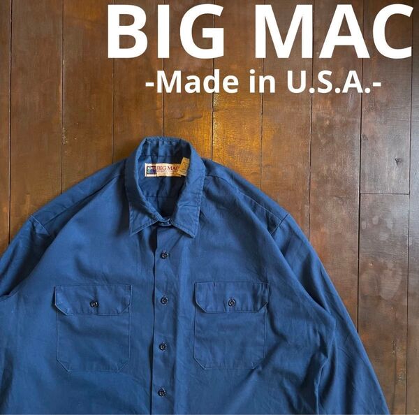 希少サイズ!【BIG MAC ビッグマック】90s USA製 ワークシャツ XLT-TALL