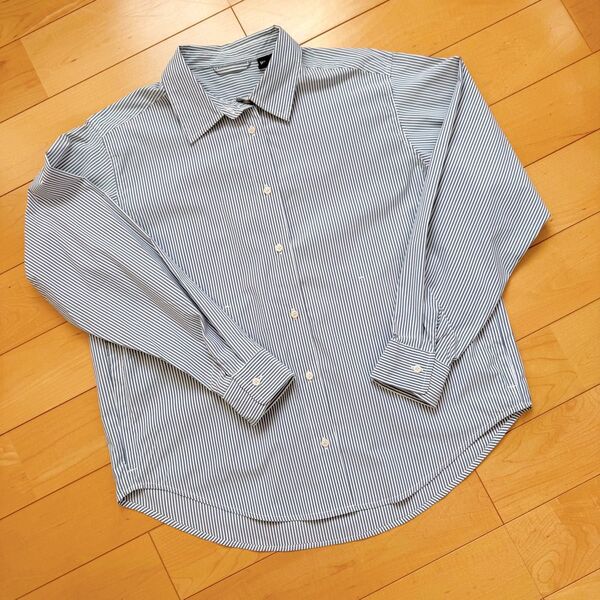 wmb( ワークマン女子) size M 長袖ブルーストライプシャツ