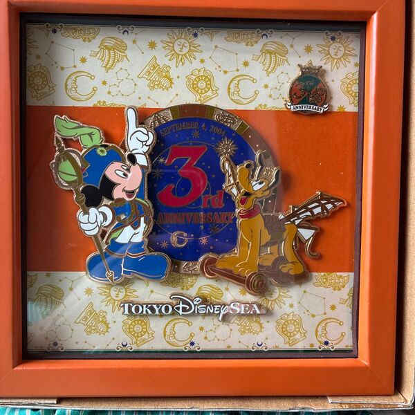 東京ディズニーシー 3周年記念 ピンバッジ 額縁付き