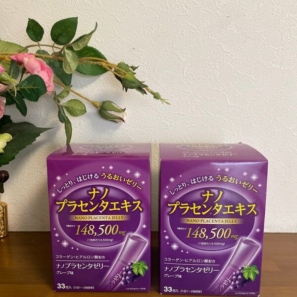 ナノプラセンタゼリー 33包 ×2箱 グレープ味 ナノプランセンタエキス