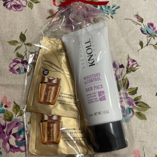 コーセー スティーブンノル モイスチュアコントロール ヘアパックW 45ml +ロレアルパリエルセーブ ヘアマスク 2個セット