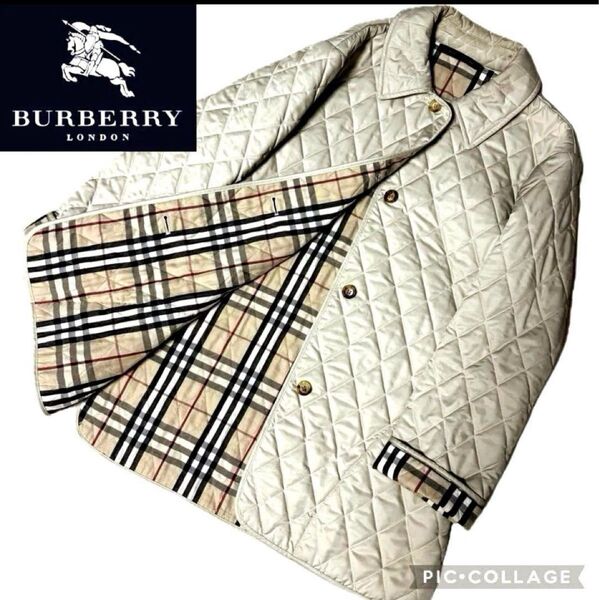 大きいサイズ!バーバリー キルティング ジャケット ノバチェック ベージュ BURBERRY LONDON コート