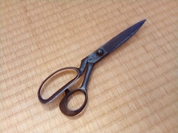 鉄製 裁ちばさみ 長さ21.5cm■アンティーク 裁縫 ハサミ